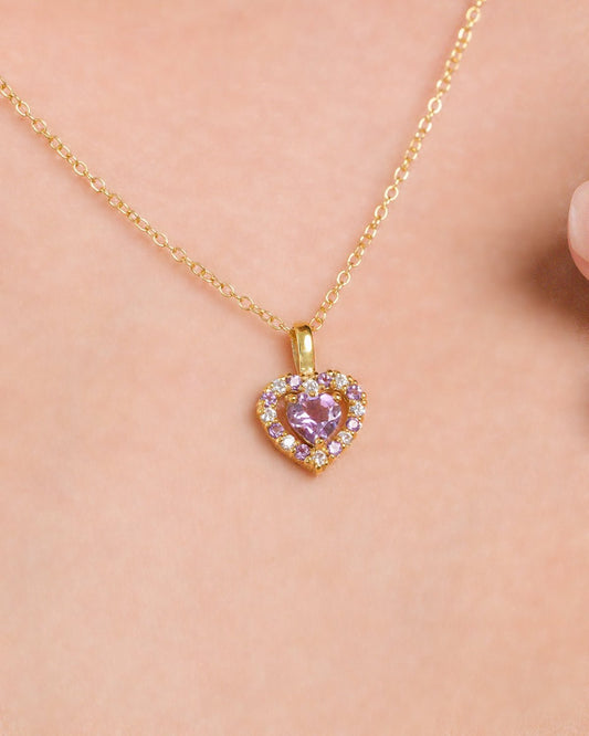 Vianne Purple Heart Lavender Amethyst Pendant Necklace in 18k Gold Vermeil
