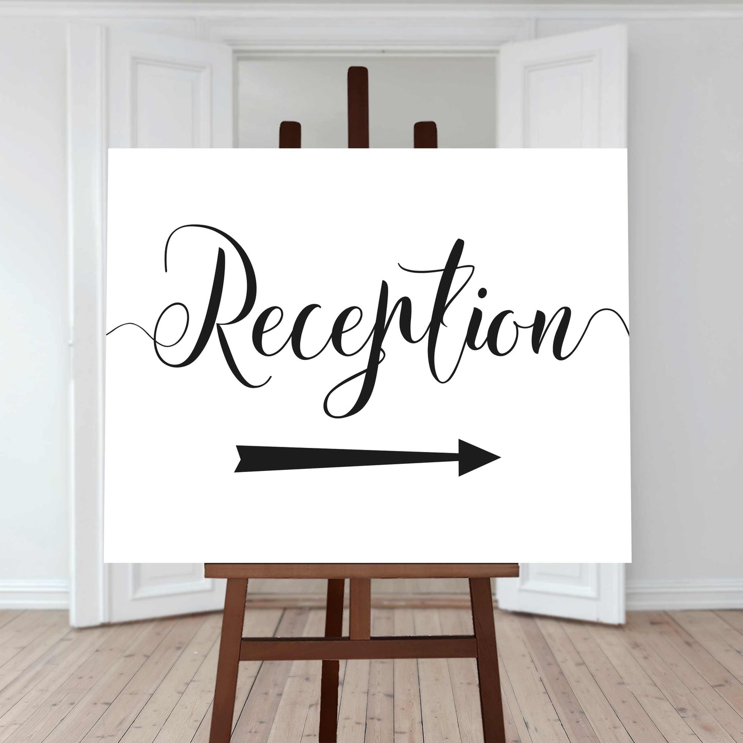 wedding reception arrow sign