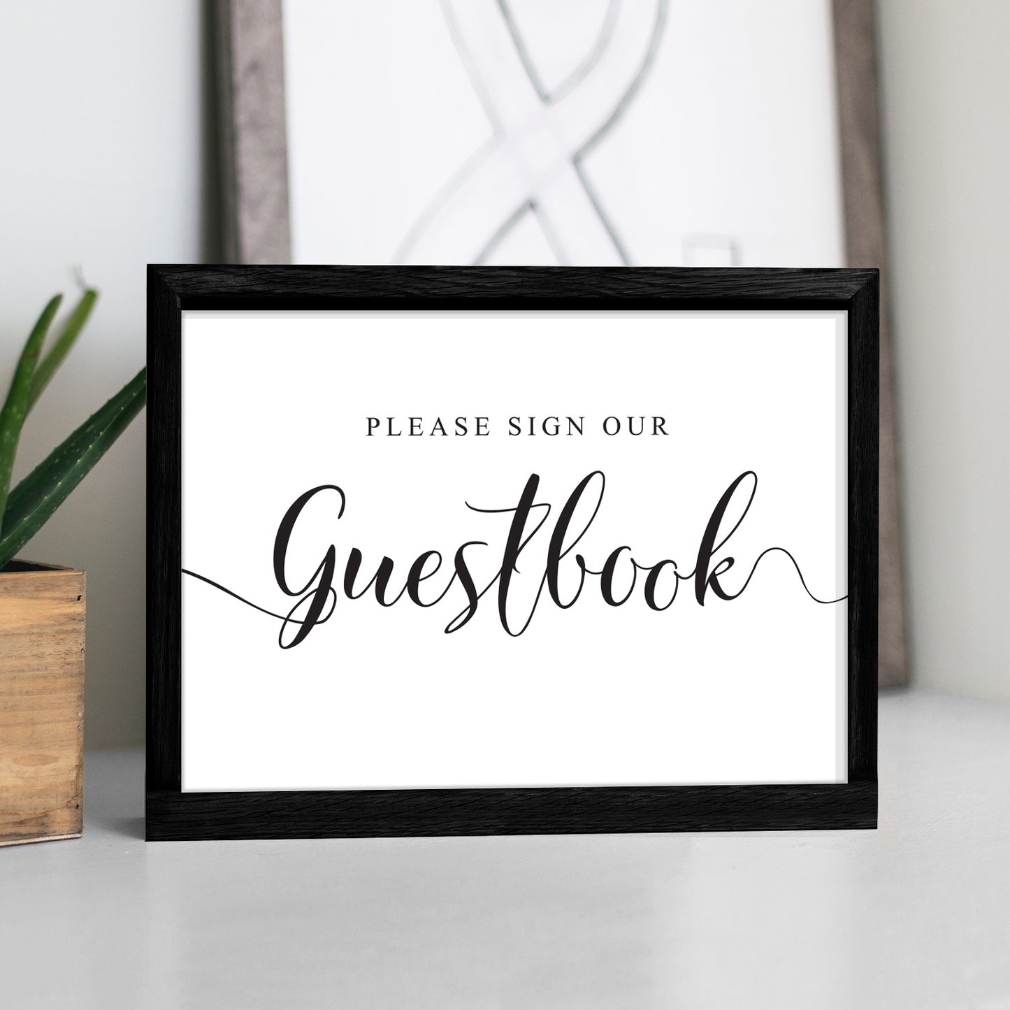 Wedding guestbook sign in an 8x10 frame
