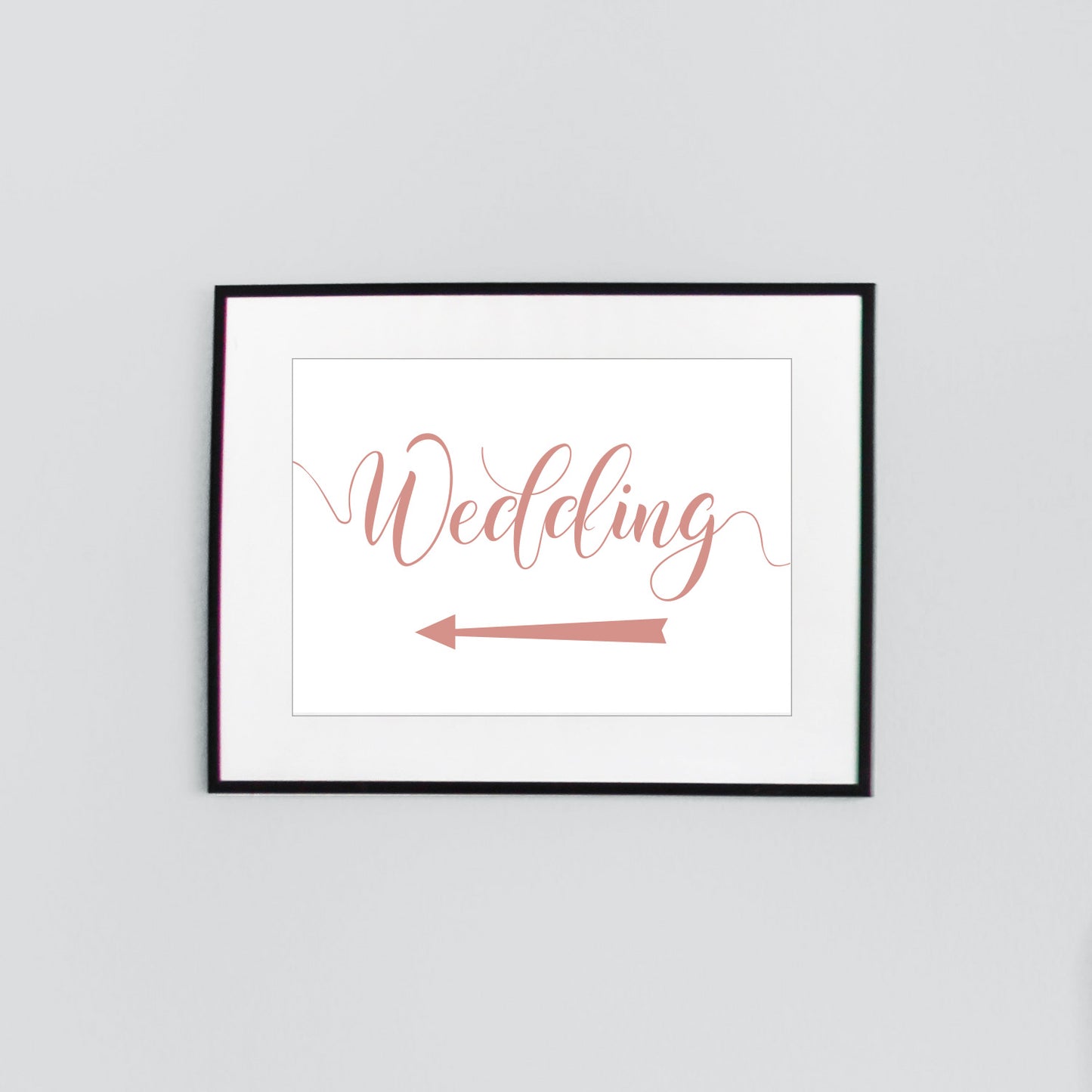 digital download wedding arrow sign printed in salmon pink