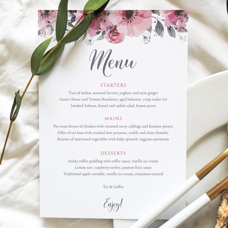 Floral Boho Wedding Menu Template 5x7 - Digital Download – We Do Bou