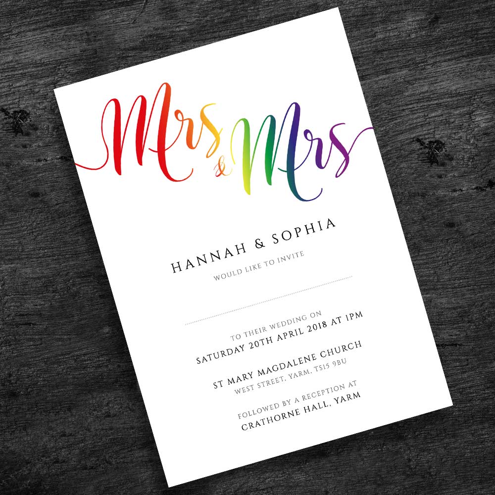 mrs and mrs lesbian wedding invite