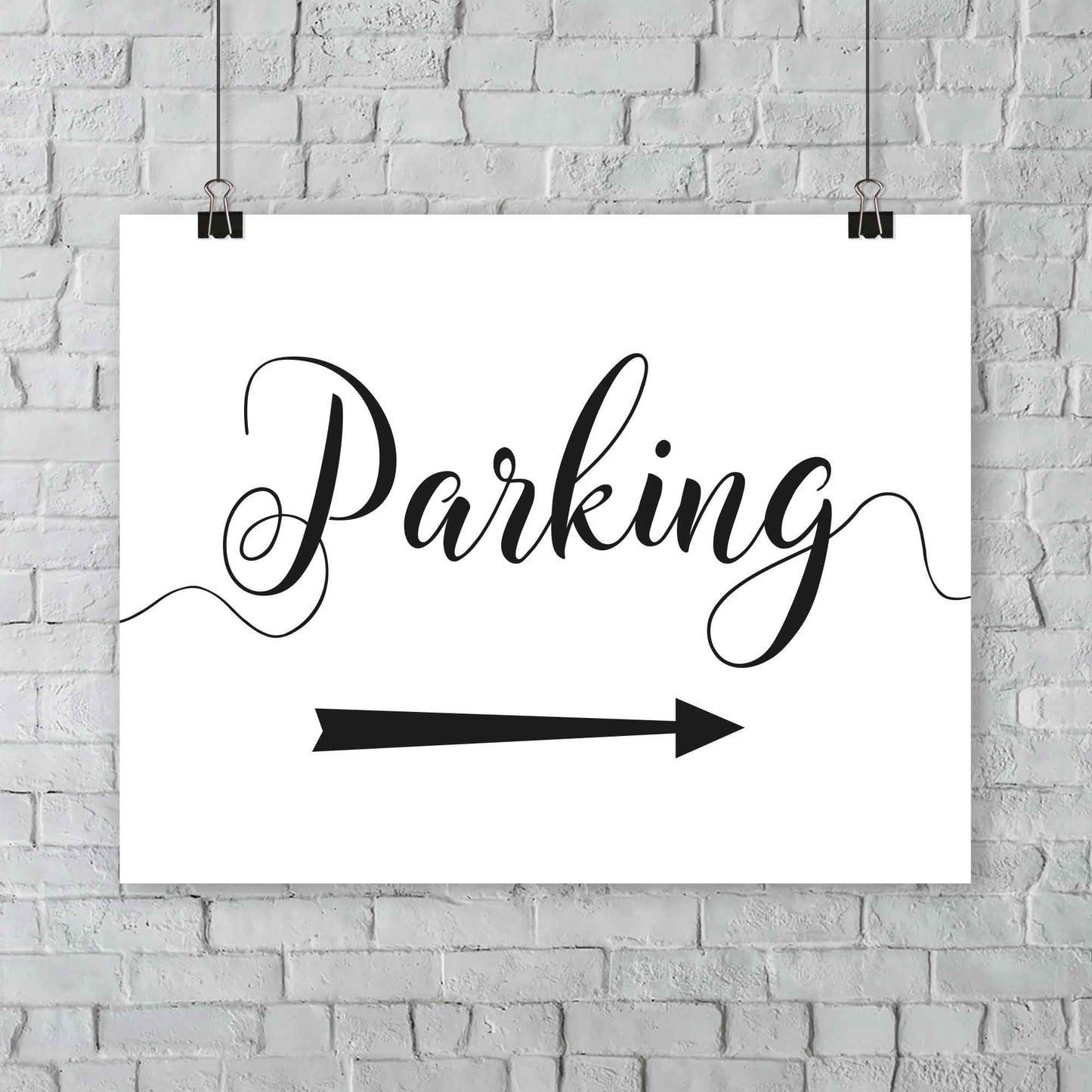 outdoor wedding parking arrow sign