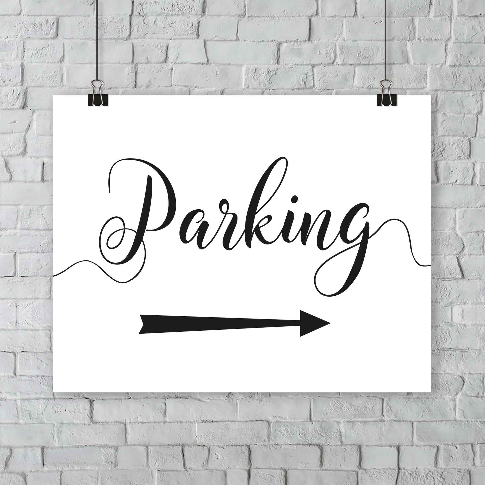 outdoor wedding parking arrow sign