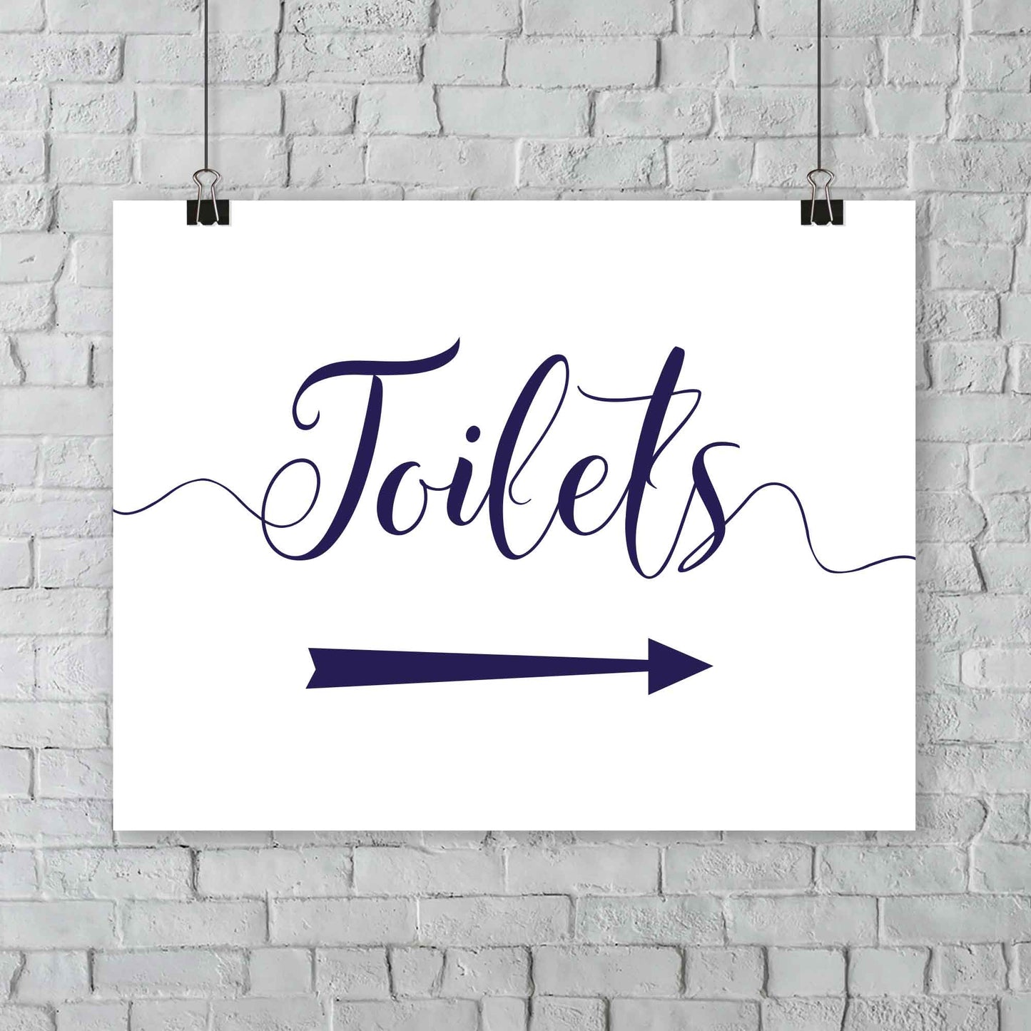 navy wedding toilets directions sign