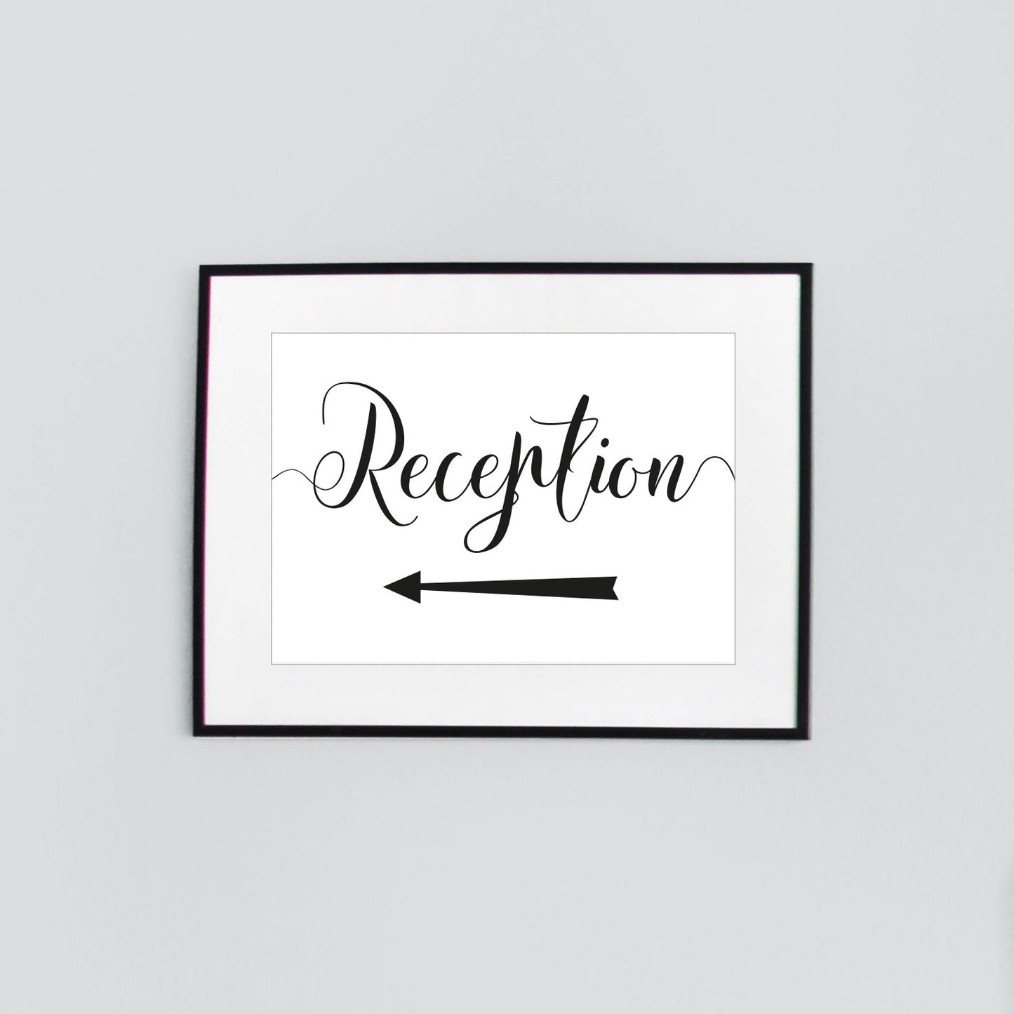 wedding reception directions sign framed print