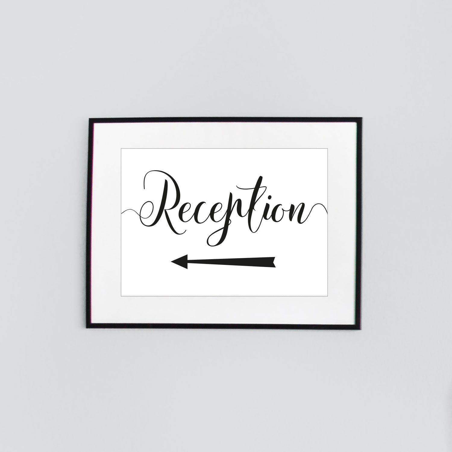 wedding reception directions sign framed print