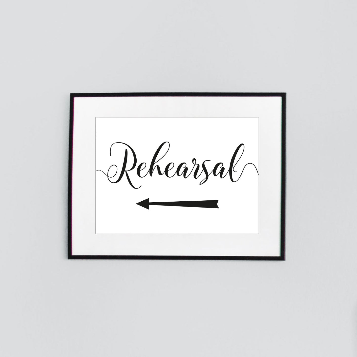 wedding rehearsal directions sign framed print