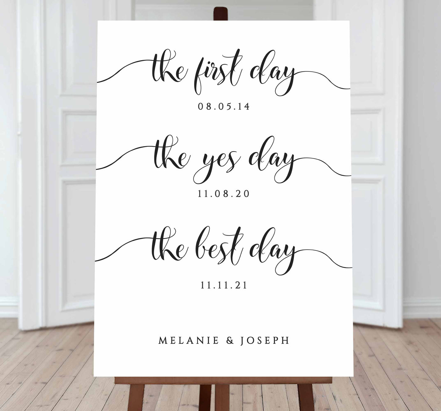 memorable dates editable wedding sign template