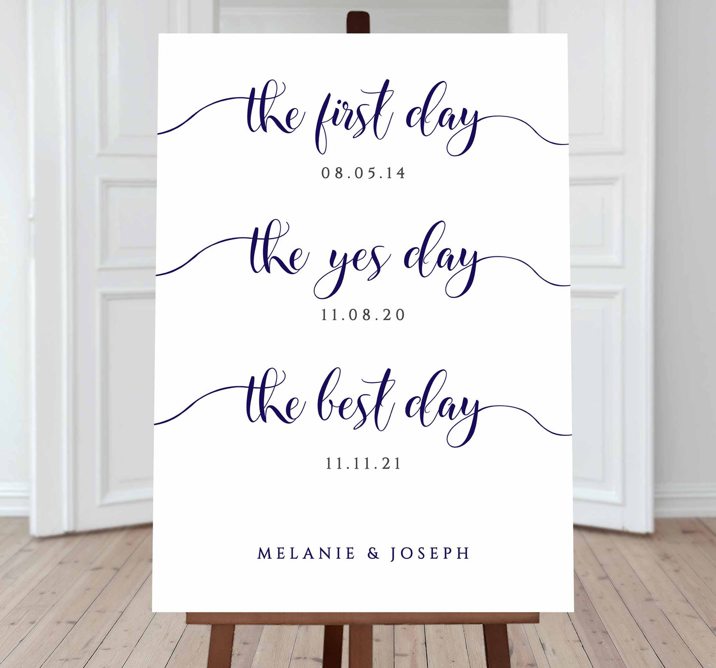 editable journey so far navy sign template