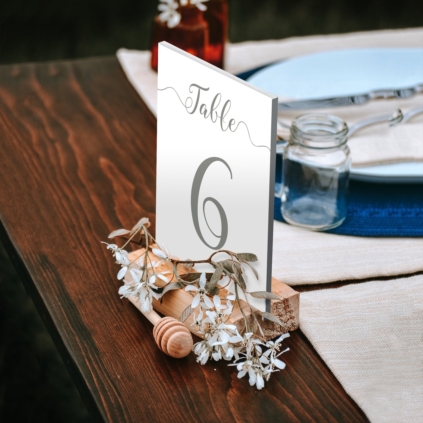 misty green table number printed on foam board