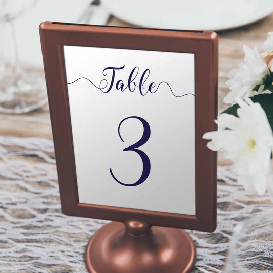 framed 5x7 navy table number