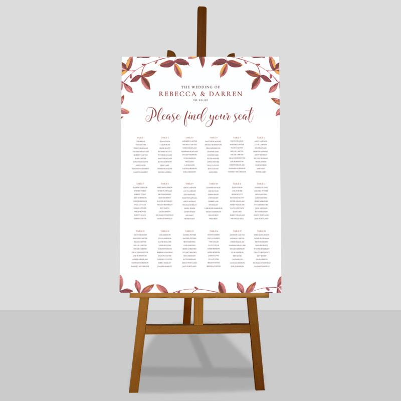 outdoor wedding table plan for autumn fall weddings