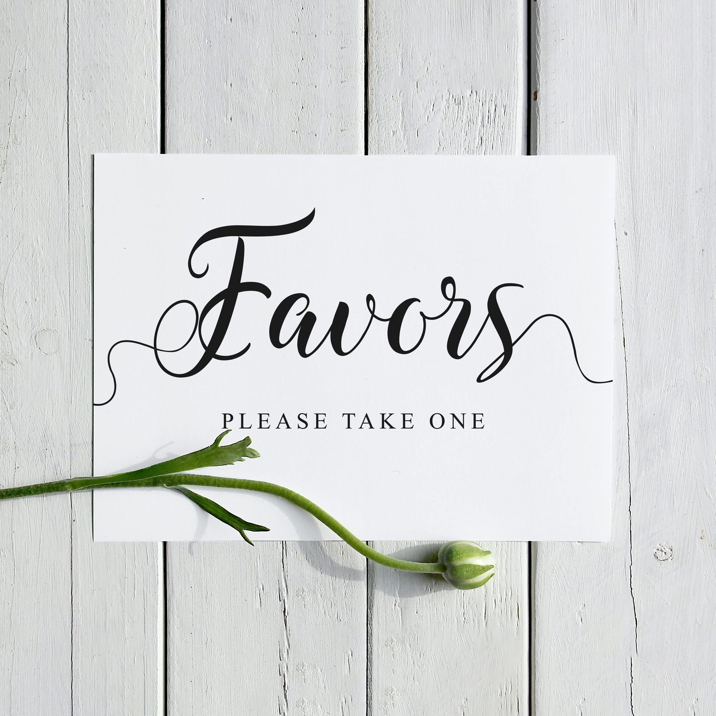 Wedding favours signed printed on card