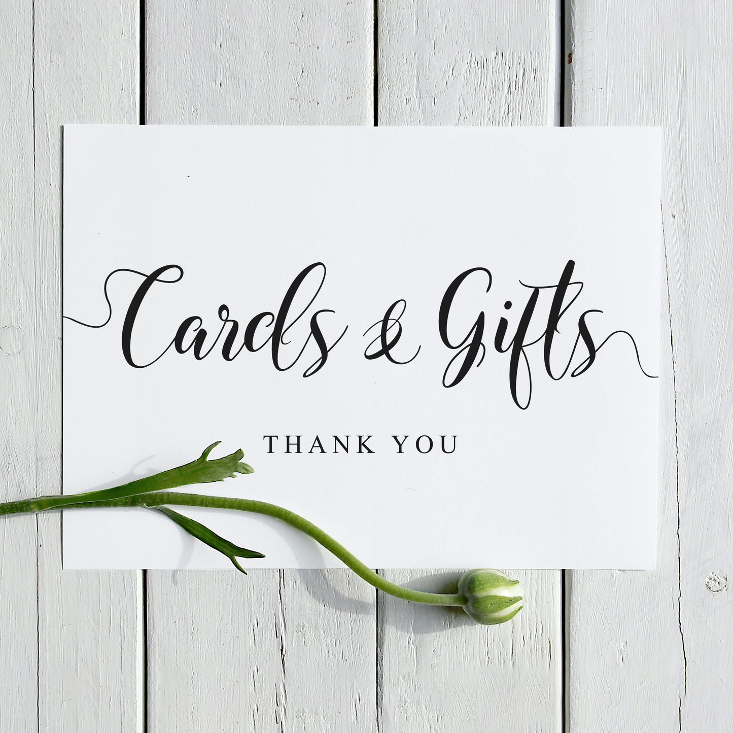 Wedding cards and gifts sign on rustic wood
