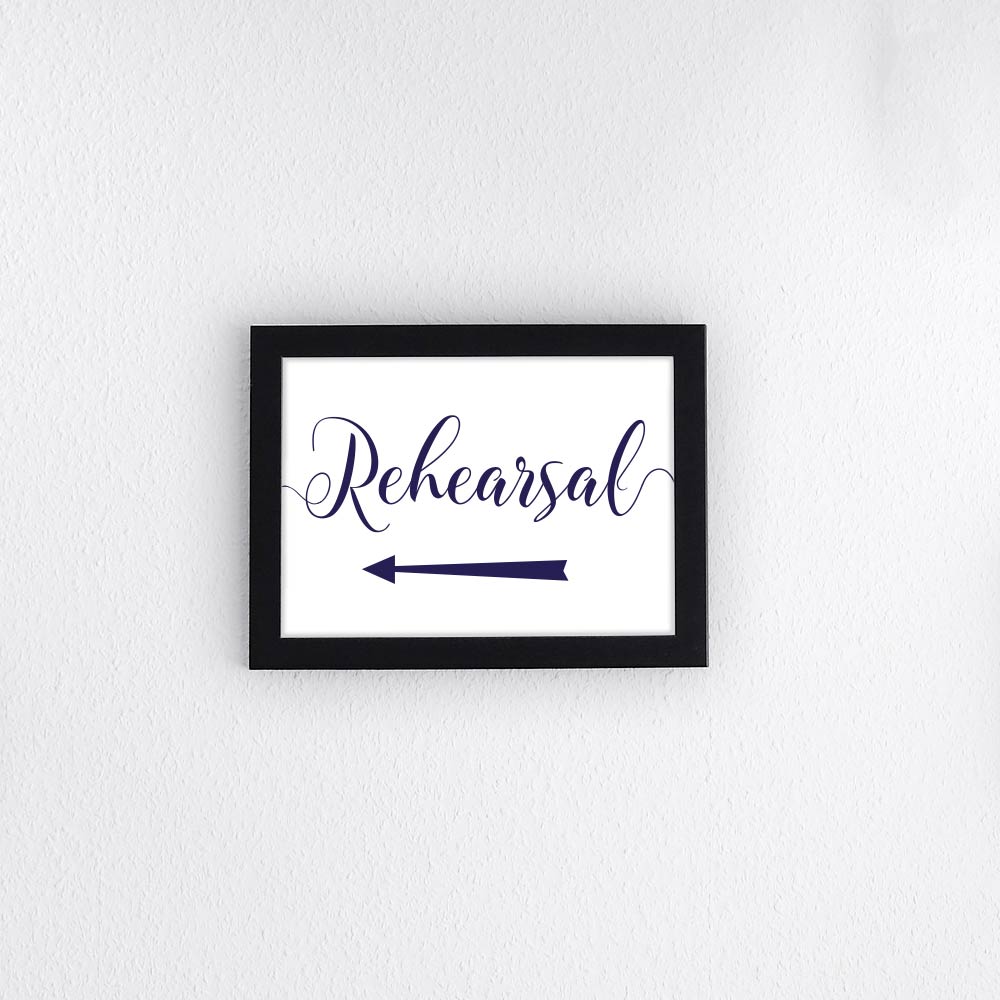 printable navy rehearsal sign with left arrow