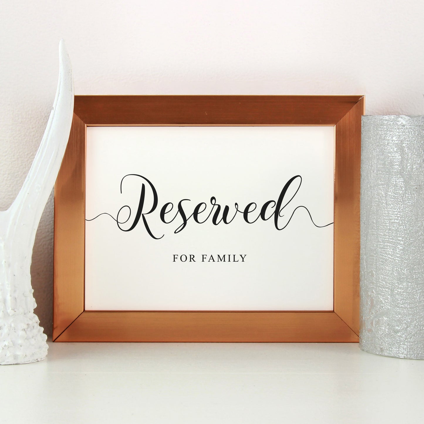 These seats are reserved for family wedding sign