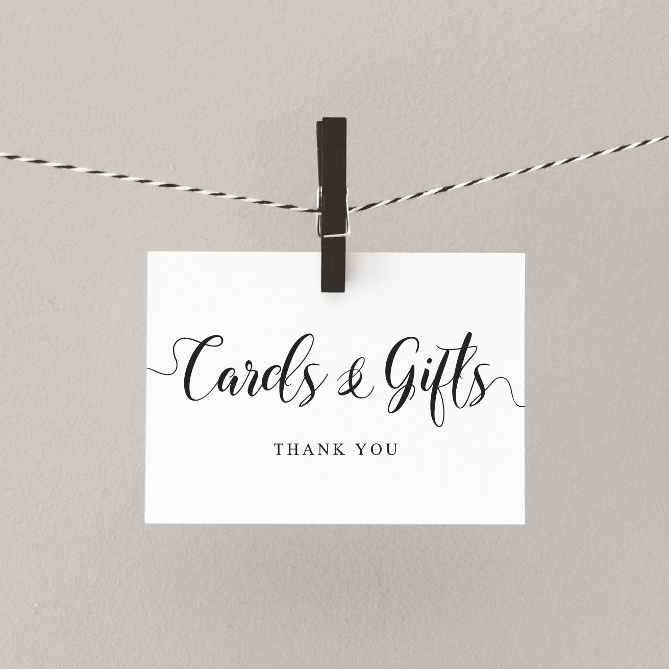 Thank you for the cards and gifts sign