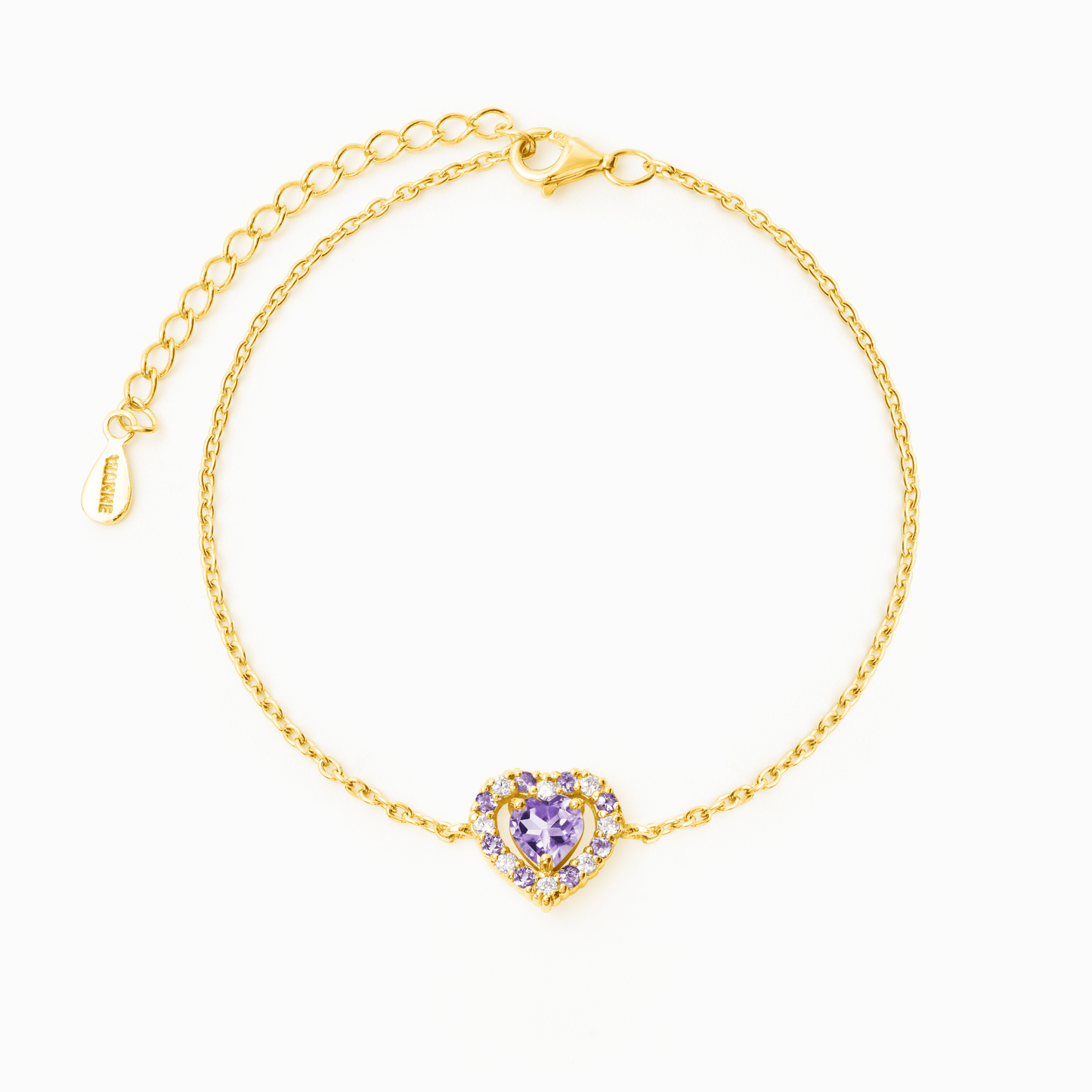 Vianne Purple Heart Lavender Amethyst Bracelet in 18k Gold Vermeil