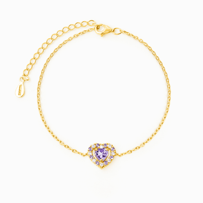 Vianne Purple Heart Lavender Amethyst Bracelet in 18k Gold Vermeil