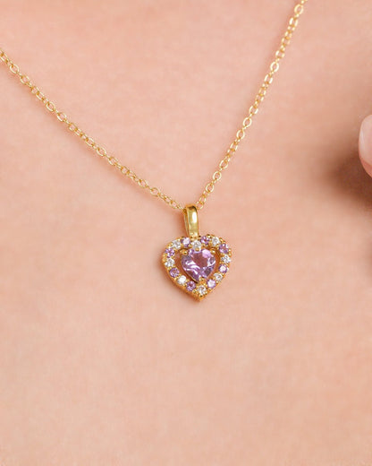 Vianne Purple Heart Lavender Amethyst Pendant Necklace in 18k Gold Vermeil