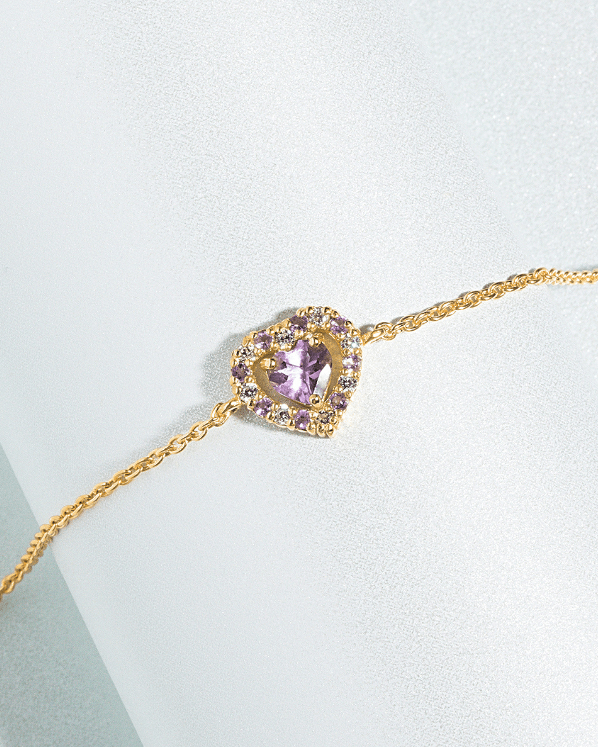 Vianne Purple Heart Lavender Amethyst Jewellery Set in 18k Gold Vermeil