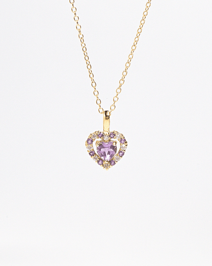 Vianne Purple Heart Lavender Amethyst Pendant Necklace in 18k Gold Vermeil