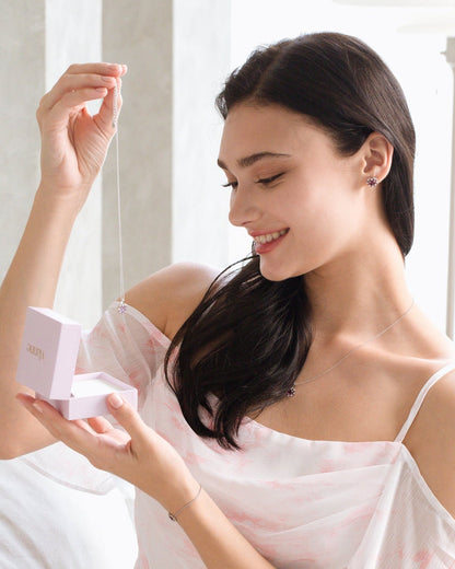 Vianne Red Heart Rhodolite Garnet Bracelet in Sterling Silver