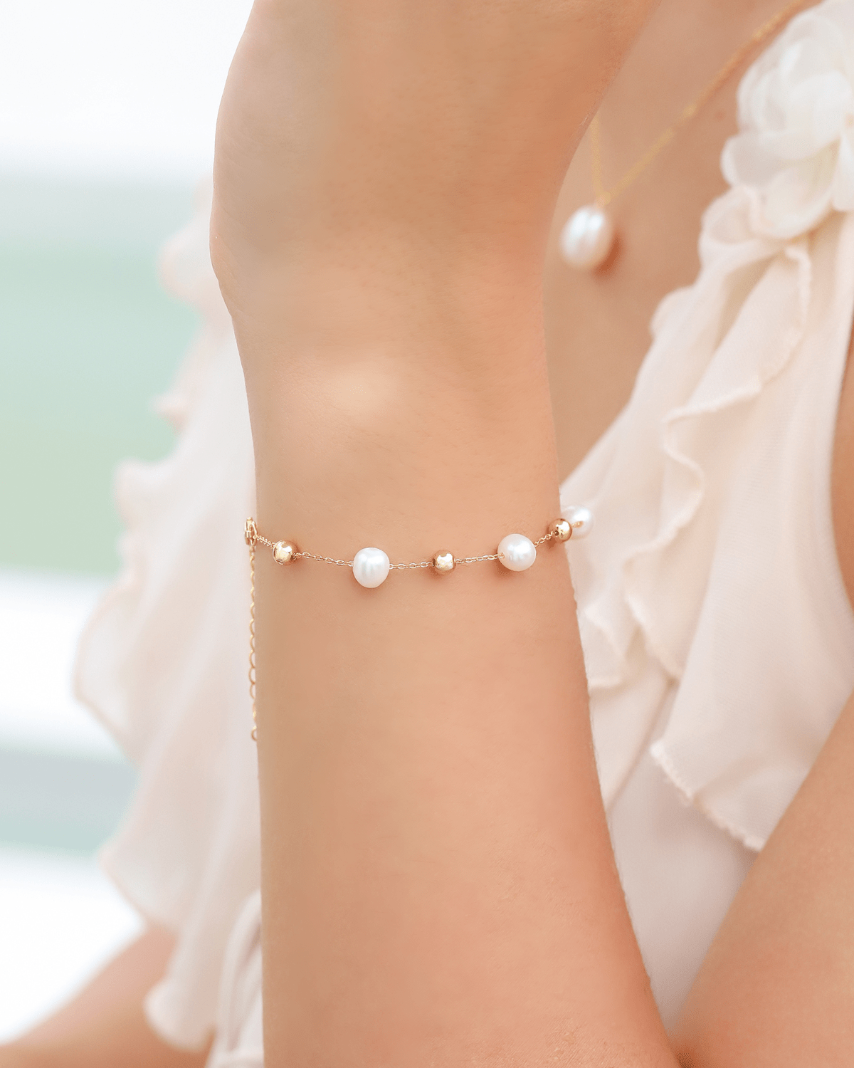 Vianne Pearl Bracelet in 18k Gold Vermeil