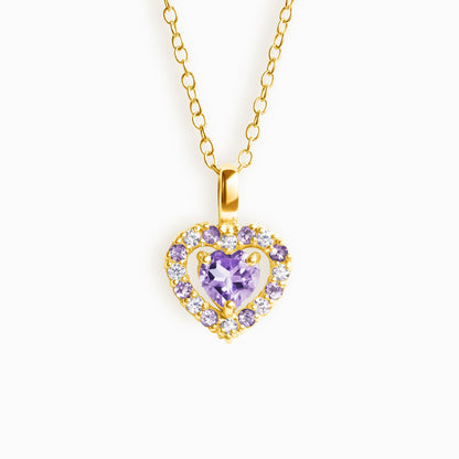 Vianne Purple Heart Lavender Amethyst Pendant Necklace in 18k Gold Vermeil