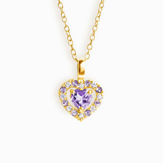 Vianne Purple Heart Lavender Amethyst Pendant Necklace in 18k Gold Vermeil