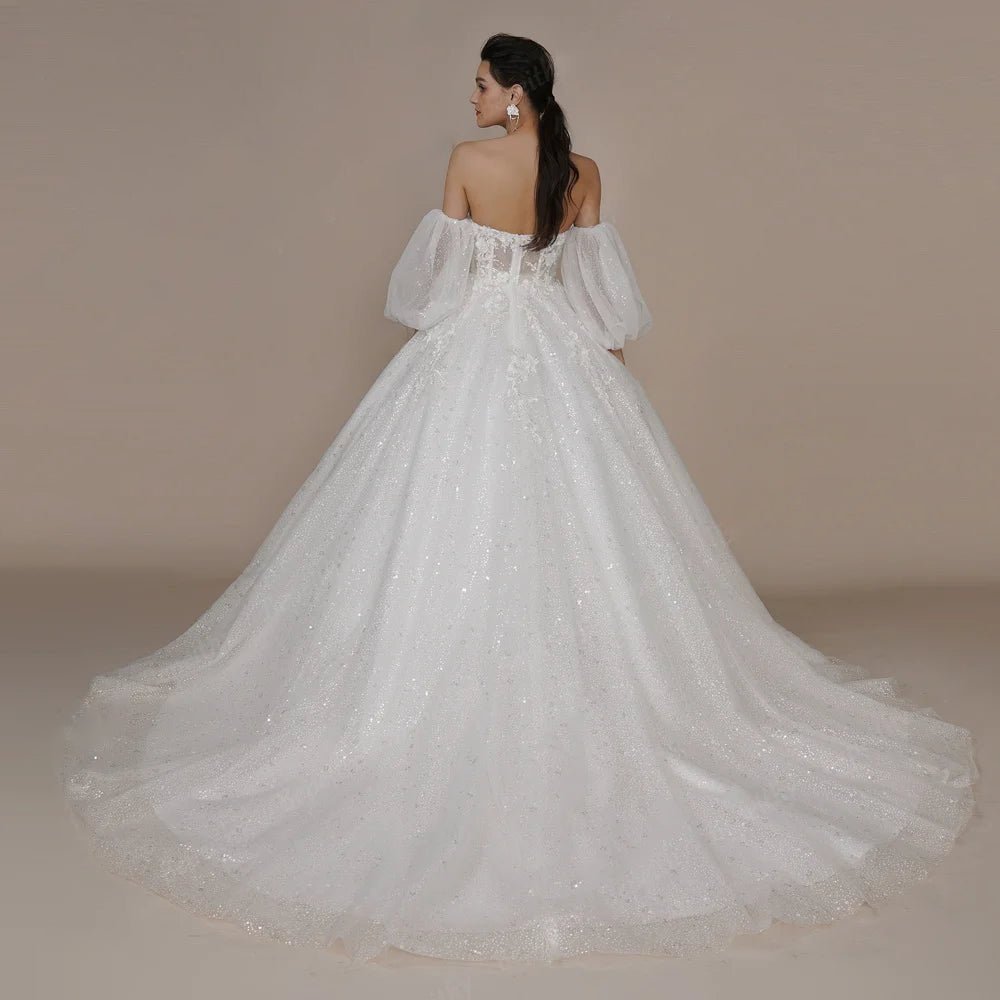 Strapless Ivory Princess Wedding Dress