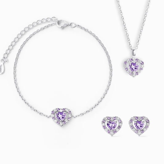Vianne Purple Heart Lavender Amethyst Set in Sterling Silver