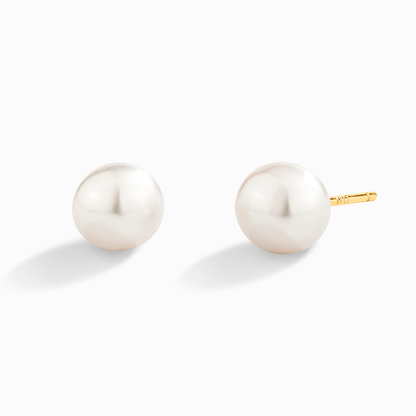Vianne Pearl Stud Earrings in Gold