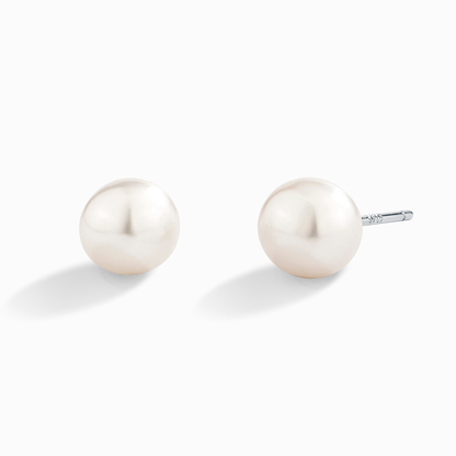 Vianne Pearl Stud Earrings in Sterling Silver