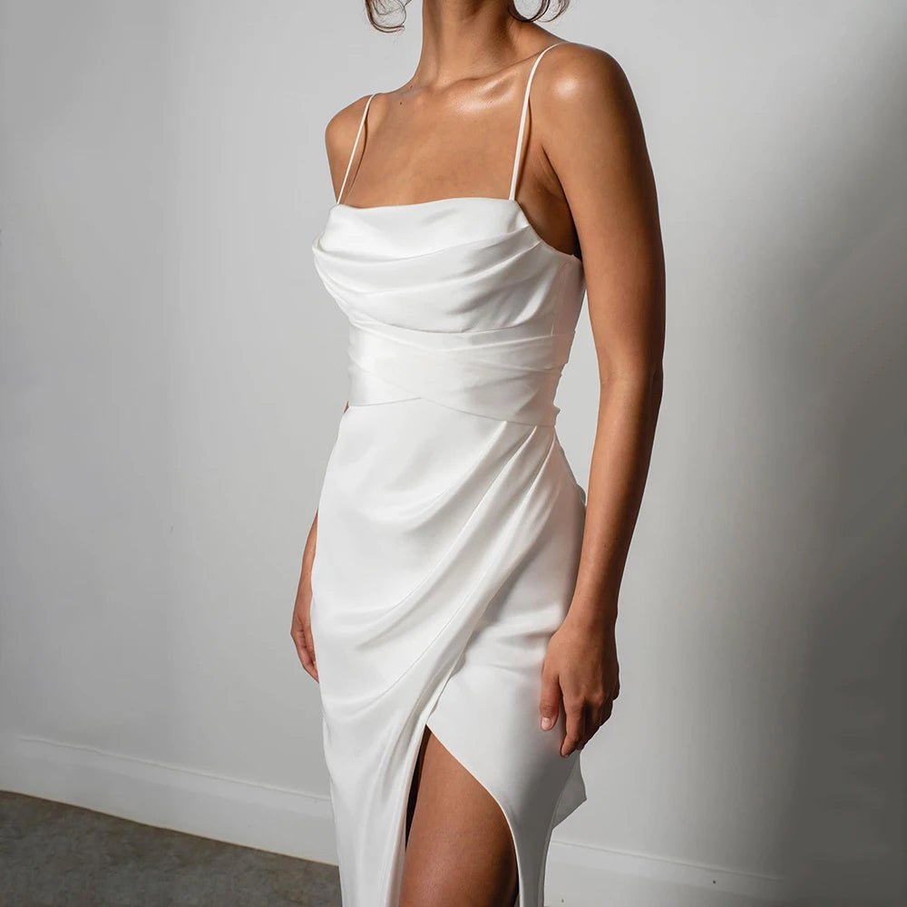 Simple Backless Mermaid Wedding Dress side view