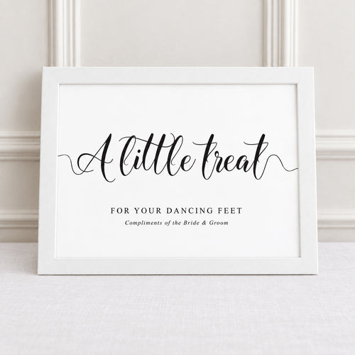 a little treat for your dancing feet flip-flop white framed sign