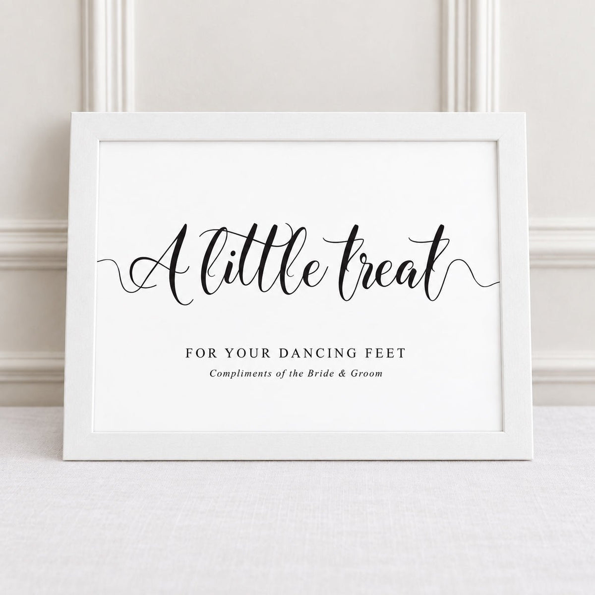 a little treat for your dancing feet flip-flop white framed sign