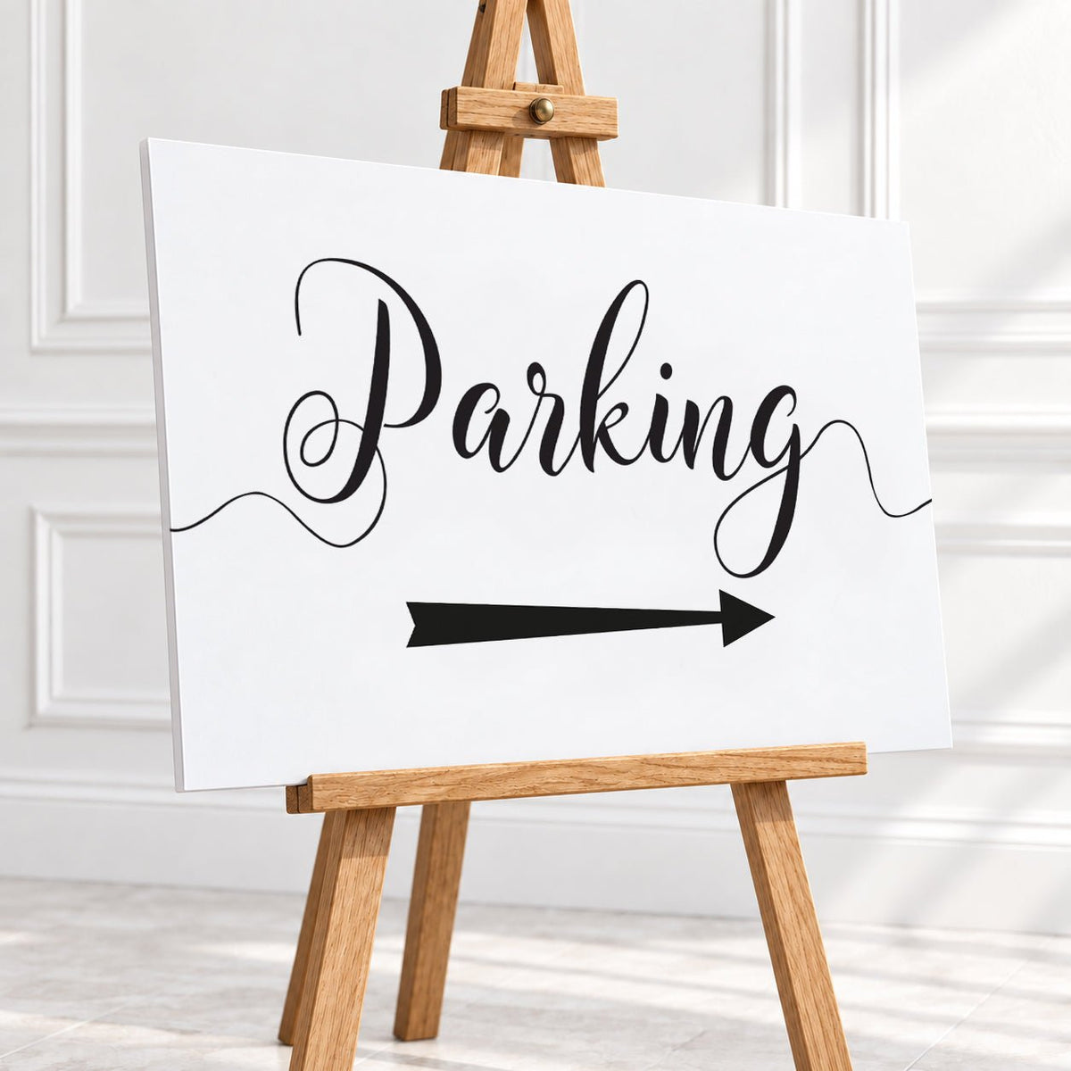 Black & White Parking Arrow Sign – 12 × 16″ or 16 × 24″