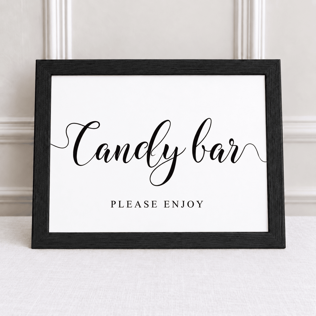 Candy Bar, Please Enjoy – Framed Wedding Sweet Table Sign