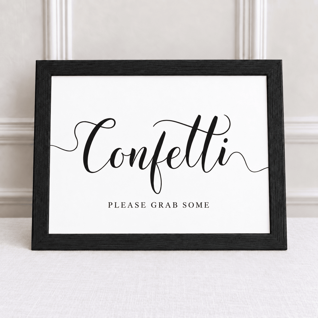 Confetti, Please Grab Some – Framed Wedding Sign