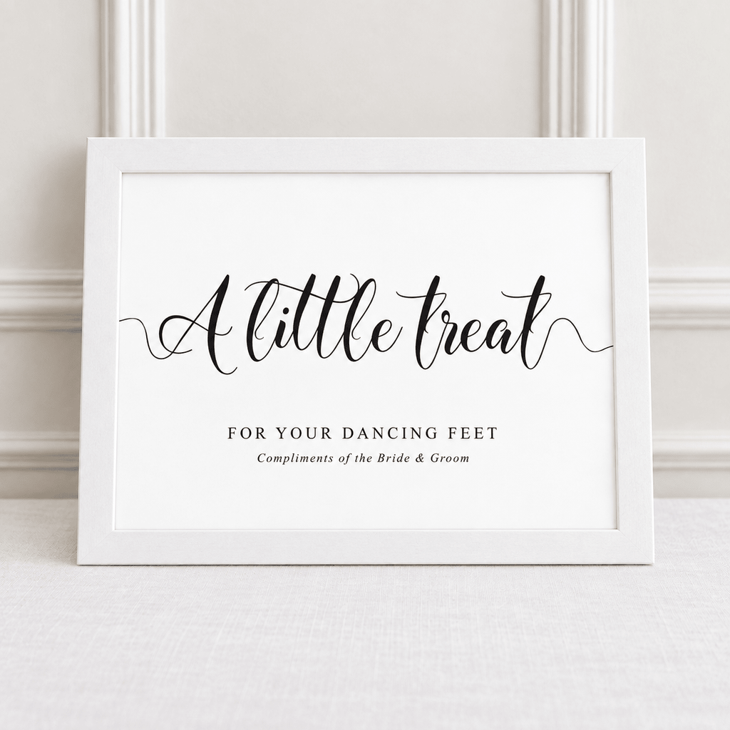 A Little Treat for Your Dancing Feet – Framed Wedding Flip-Flop Sign