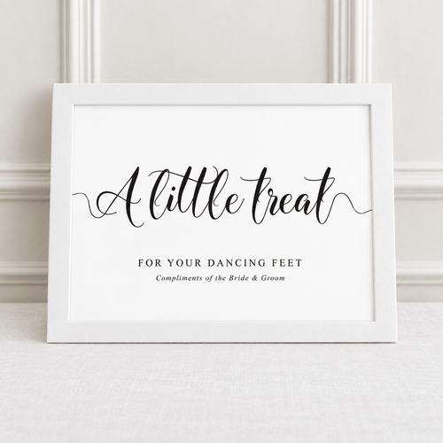 A Little Treat for Your Dancing Feet – Framed Wedding Flip-Flop Sign