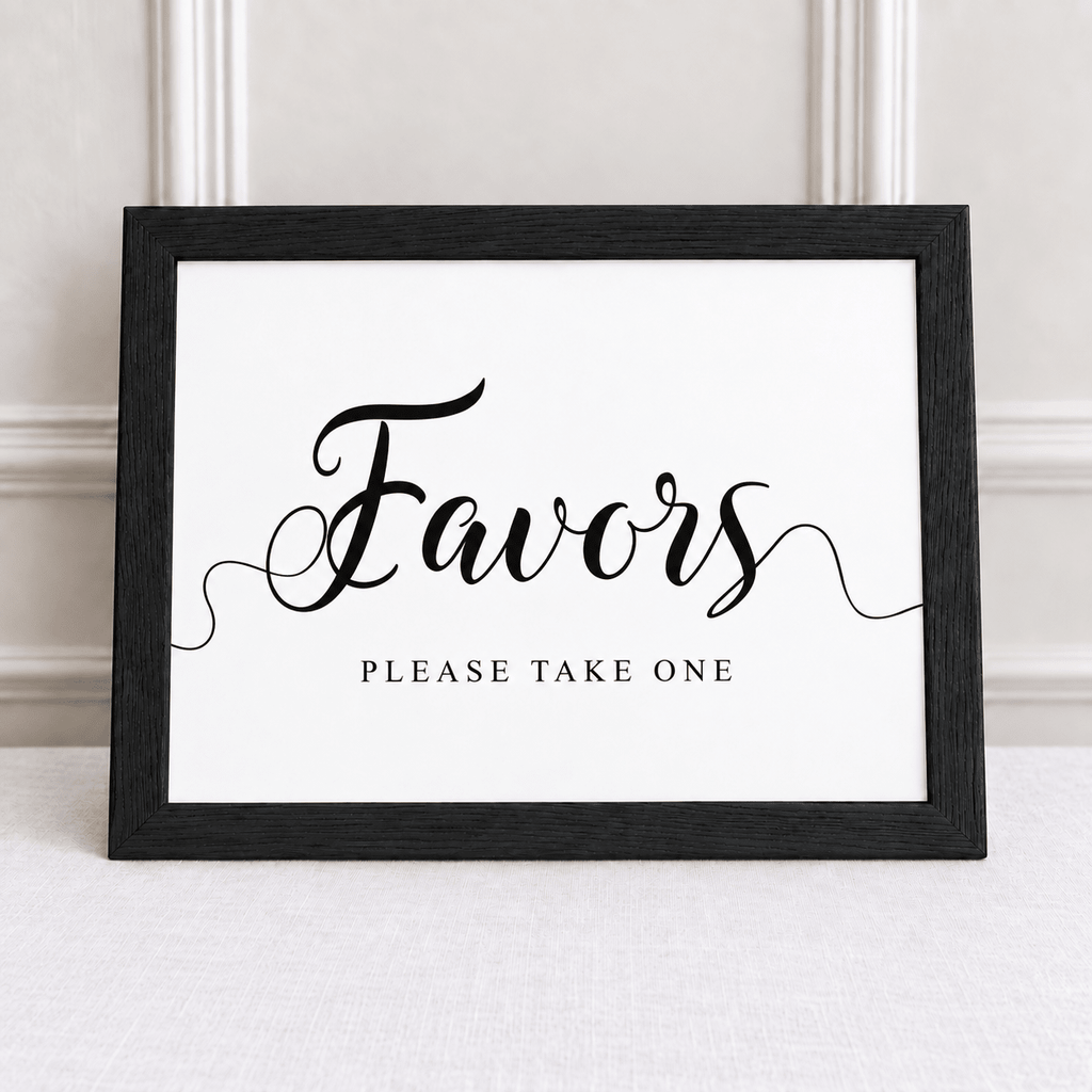Favors, Please Take One – Framed Wedding Favours Sign