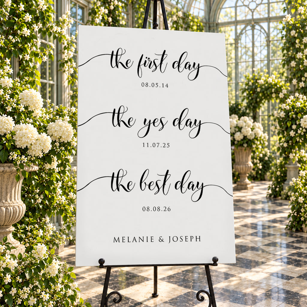 Our Love Story – Personalised Wedding Milestone Sign
