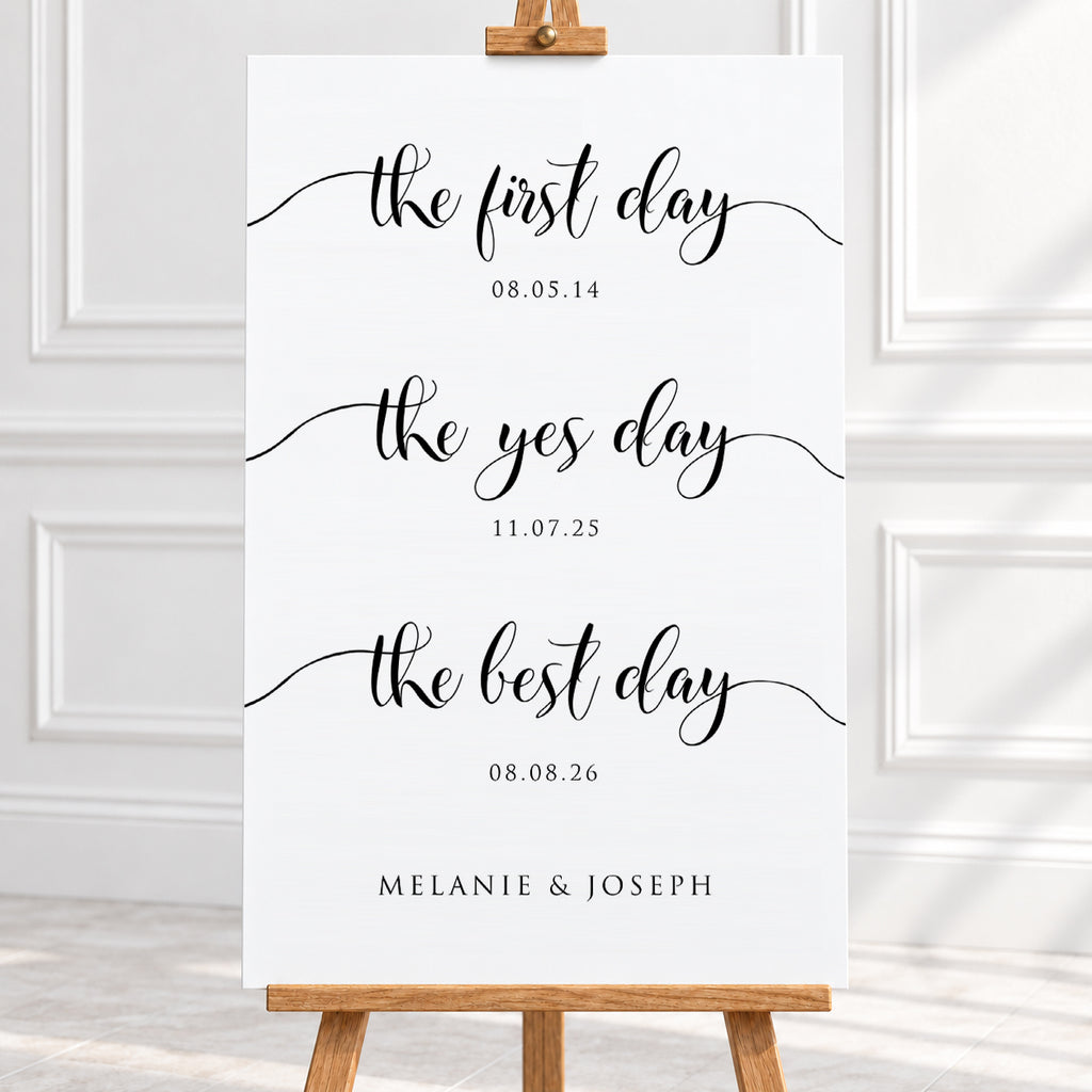 Our Love Story – Personalised Wedding Milestone Sign