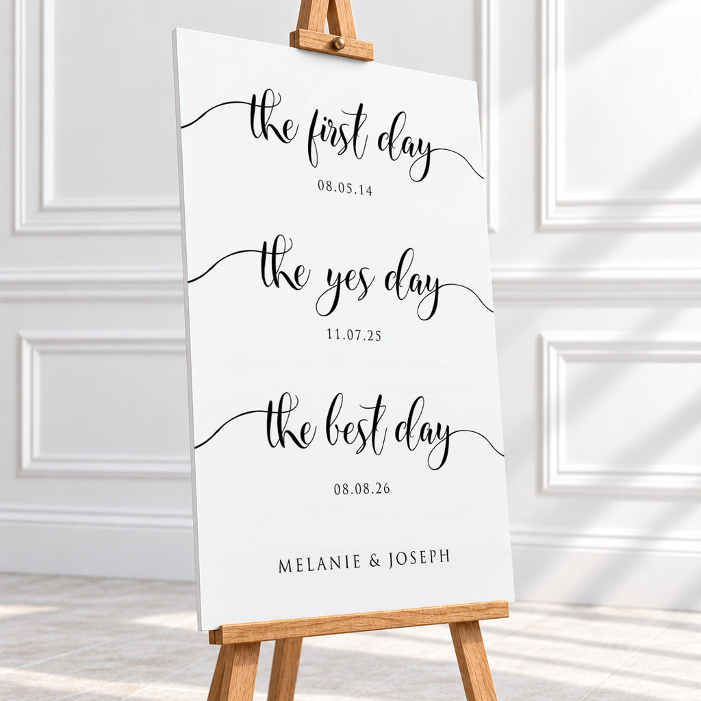 Our Love Story – Personalised Wedding Milestone Sign