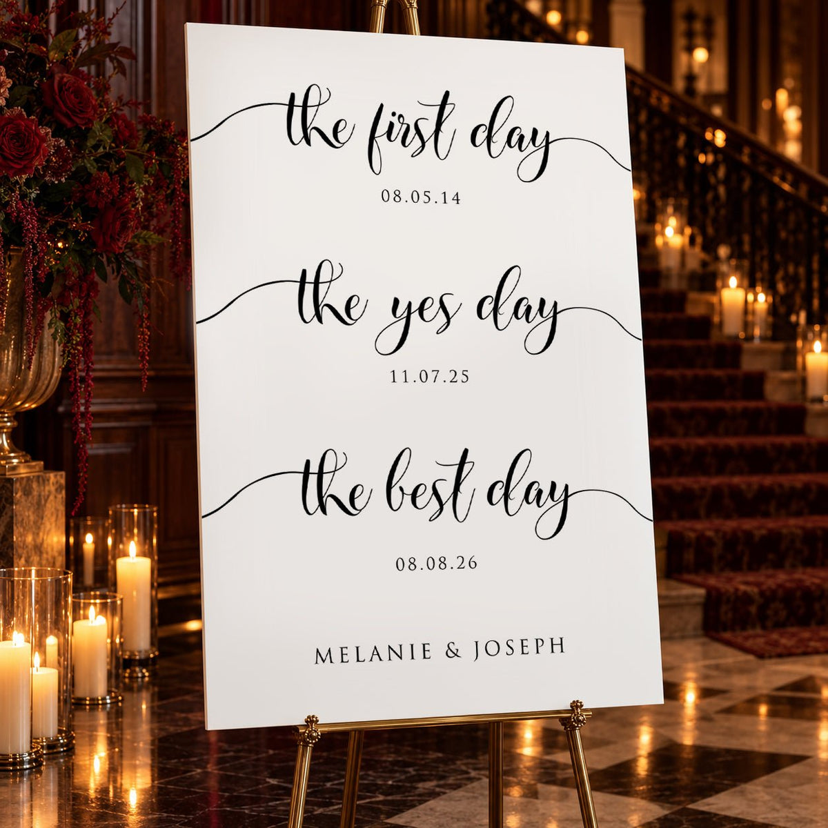 Our Love Story – Personalised Wedding Milestone Sign - We Do Bou
