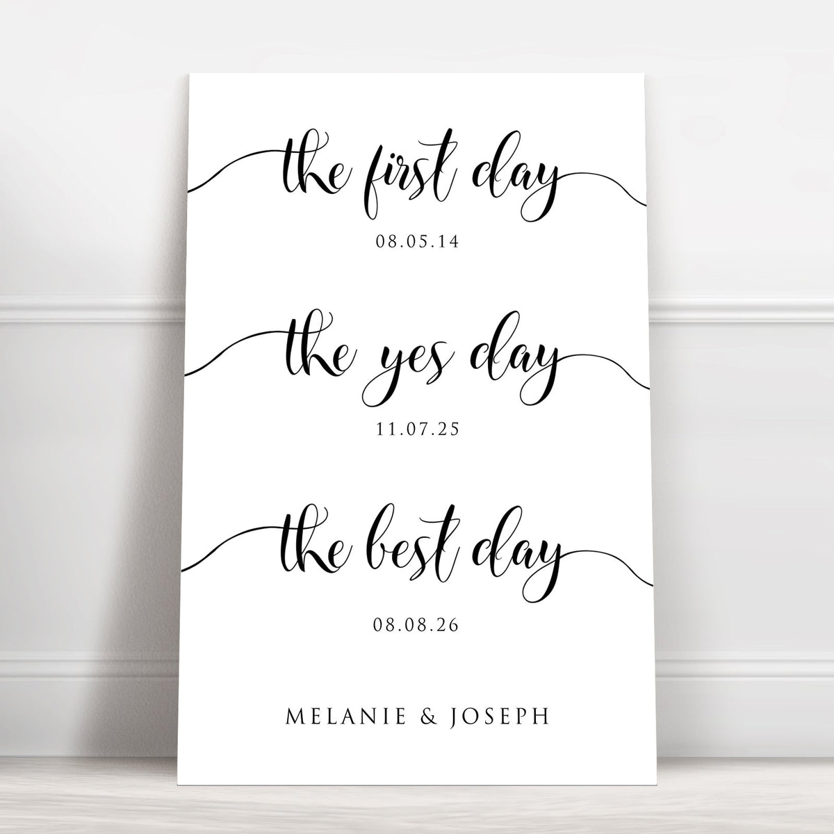 Our Love Story – Personalised Wedding Milestone Sign - We Do Bou