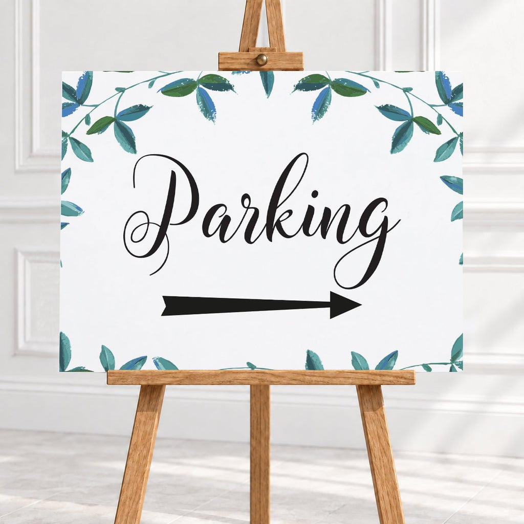 Rich Green Foliage Restrooms Arrow Sign – 12 × 16″ or 16 × 24″